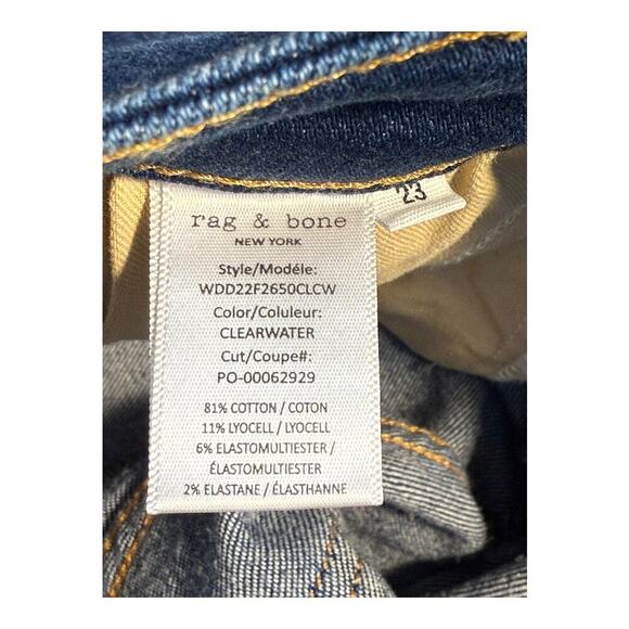 NEW Rag‎ & Bone Women’s Size 00 (23) Clearwater Cate Mid-Rise Skinny NWT - Picture 6 of 8